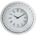 Wood & Mirror Round Analog Wall Clock, White - 19.69 H x 1.77 W x 19.69 L