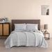 Luxurious Textured Spandex Solid Quilt Set With Shams