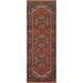 Orange Heriz Serapi Geometric Runner Rug Hand-knotted Wool Carpet - 2'6" x 7'10"