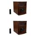 Lifesmart 6 Element 1500W Electric Infrared Quartz Space Heater, Brown (2 Pack) - 27.3