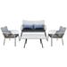 Bayou Breeze 4 Pcs. Patio Outdoor Rattan Furniture Set - Includes 1 Double Chair & 2 Single Chairs w/ Soft Cushion | Wayfair