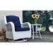 Tortuga Outdoor Rio Vista 2 Piece Glider Chair Set w/ Cushions in White/Black | 36 H x 32 W x 28 D in | Wayfair RIO-2PC-TABLE-CHAIR-WH