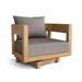 Latitude Run® Teak Swivel Patio Chair w/ Cushions Wood in Brown/White | 24 H x 31.5 W x 31.5 D in | Wayfair 842575519F254CBA9B1E701965D39414