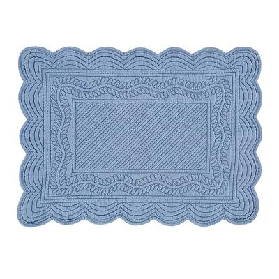 Set of 4 Marseille Rectangular Quilted Placemats - Cornflower - Ballard Designs