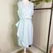 J. Crew Dresses | J. Crew 365 Sleeveless Side Sash Faux Wrap Dress Blue Crepe Size 6 | Color: Blue | Size: 6