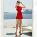 Zara Dresses | Blogger's Fave! Zara Red Mini Dress With Cut Out Detail Sz Xs Nwt | Color: Red | Size: Xs