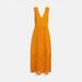 Coach Dresses | Coach Collection Print Golden Midi Silk Dress Size 4 | Color: Gold | Size: 4