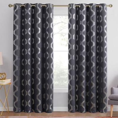 Sullivan Room Darkening Wide Grommet Curtain Pair 104 x 84, 104 x 84, Dark Gray