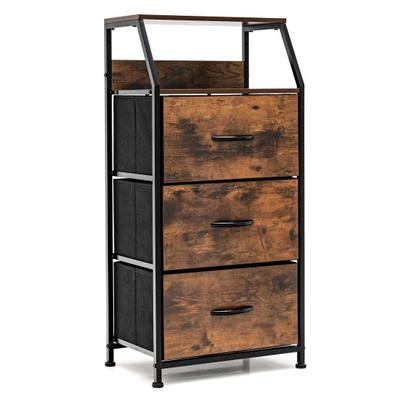 Costway Freestanding Cabinet Dresser with Wooden T...