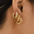 JoRound-Boucles d'oreilles créoles pour femmes lien minimaliste boucle d'oreille Huggie boucle