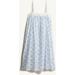 Cotton Voile Embroidered Sleep Dress In Watercolor Print