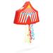 Circus Tent Pinata for Carnival Party, Small Pull String Pinata (16.5 x 13 x 3 In)