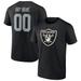 Men's Fanatics Branded Black Las Vegas Raiders Team Authentic Personalized Name & Number T-Shirt