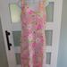 Lilly Pulitzer Dresses | Lilly Pulitzer Pink Sands Lena Silk Shift V-Neck Stretch Dress Size 8 Women's | Color: Pink/White | Size: 8