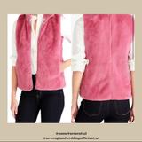 J. Crew Jackets & Coats | J. Crew Faux Pink Fur Vest Plush Fleece Excursion Vest Item E1535 Xs | Color: Pink | Size: Xs