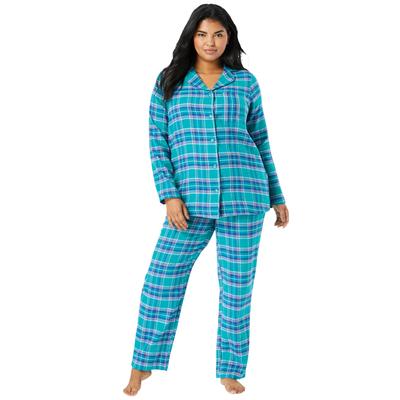 Dreams & Co Womens Plus Size Sherpa-Lined Microfleece Bed Jacket Robe 2X Evening Blue Fair Isle 