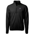 Men's Cutter & Buck Black Boise State Broncos Team Logo Cascade Eco Sherpa Fleece Quarter-Zip Pullover Jacket