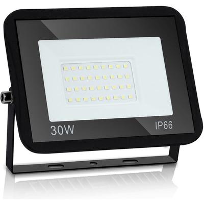 Led Fluter Flutlicht Strahler Baustrahler Außen Lampe IP65 30W 1X Warmweiß Scheinwerfer - Swanew Image