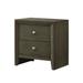 Nightstand with 2 Drawers and Panel Base Support - Grey