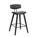 Counter Height Wooden Bar Stool with Curved Leatherette Seat - 36 H x 16 W x 19 L Inches