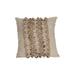 Fabric Accent Pillow with Pleated Bow Design - Beige