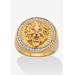 Men's Big & Tall Unisex Yellow Gold-Plated Round Cubic Zirconia Lion Head Ring (3/8 Cttw Tdw) by PalmBeach Jewelry in Gold (Size 10)