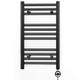 Myhomeware 400mm Wide Black Electric Bathroom Heated Towel Rail Thermostatic Warmer Radiator Precise Control (400 x 600 mm (BTU: 871))