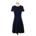 Gap Casual Dress - A-Line: Blue Solid Dresses - Women's Size X-Small