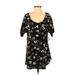 Jessy B Casual Dress: Black Floral Dresses - Women's Size Small