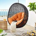 Modway Encase Swing Outdoor Patio Lounge Chair Polyester in Orange | 71 H x 40 W in | Wayfair EEI-739-ORA-SET