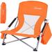 Nice C Low Beach Camping Folding Beach Chair Metal in Orange | 30 H x 23 W x 21 D in | Wayfair WF-FCBCCL-1OR