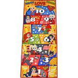 72 x 31 x 0.25 in Rug - KC Cubs Justice League Hopscotch Girls Number Educational Learning Game Non Slip Rug Classroom Playroom | Wayfair