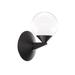 Modern Forms Double Bubble 1 - Light Dimmable Armed Sconce Glass/Metal in Black | 8.75 H x 5.5 W x 6.625 D in | Wayfair WS-82006-BK