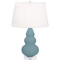 Robert Abbey Small Triple Gourd Accent Lamp Ceramic/Fabric in Gray/Blue | 24 H x 7.25 W x 24 D in | Wayfair MOB33