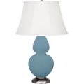 Robert Abbey Double Gourd Table Lamp Ceramic/Fabric in Gray/Blue | 31 H x 19 W x 19 D in | Wayfair MOB58