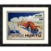 Global Gallery 'Hurtu Automobiles et Cycles' by O'Galop Framed Vintage Advertisement Paper in Blue/Red | 18.04 H x 22 W x 1.5 D in | Wayfair