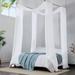 Gracie Oaks Kunta Chiffon Ties Bed Canopy in White | 288 H x 35 W x 0.01 D in | Wayfair 448115623DC0435ABEC14120663EEDC3