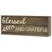 Gracie Oaks Blessed & Grateful Engraved Pallet Look Wall Décor, Wood in Brown/White | 6 H x 16 W x 1.75 D in | Wayfair