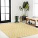 Gray 60 x 37 x 0.19 in Area Rug - Dakota Fields Krystina Moroccan Geometric Textured Weave Indoor/Outdoor Yellow/Cream Rug | Wayfair