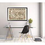 Canora Grey FRAMED Antique Style World Map 36x24 MAPS Art Print Poster in Brown | 38.5 H x 26.5 W x 1.25 D in | Wayfair