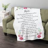 Zoomie Kids Dashuan I Will Be There Mom Fuzzy Personalization Throw Polyester/Microfiber/Fleece/Microfiber | 34 H x 54 W in | Wayfair