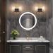 Longshore Tides Retro Wall Bathroom Cabinet Lamp Metal w/ Clear Glass in Black | 7.7 H x 13.8 W x 6.9 D in | Wayfair