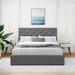 Red Barrel Studio® Queen Platform Storage Bed Upholstered/Linen in Gray | 48.6 H x 64.7 W x 83 D in | Wayfair 75FA19629DD34CC49A89EDAF92720146