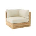 Anderson Teak 32" Wide Outdoor Teak Patio Sofa w/ Sunbrella Cushions Wood/Natural Hardwoods/Sunbrella® Fabric Included in Blue/Brown/White | Wayfair