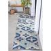 118 x 31 x 0.3 in Area Rug - Well Woven Dorado Loewy Modern Geometric Indoor/Outdoor Blue High-Low Rug, | 118 H x 31 W x 0.3 D in | Wayfair