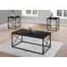 Table Set / 3Pcs Set / Coffee / End / Side / Accent / Living Room / Metal / Laminate / Black Marble Look / Contemporary / Modern - Monarch Specialties I 7954P