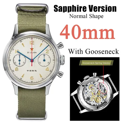 SEAKOSS-Montre Chronographe à Col de Cygne pour Homme 40mm 1963 Mouvement de la Mer Remontage
