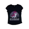 Disney Damen Frozen 2 Element Flames Women's Organic Rolled Sleeve T-shirt, Navy Blue, M