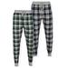 Men's Big & Tall Mens Hanes 2Pk Flannel Sleep Jogger Men'S Sleepwear by Hanes in Green Black (Size 2XL)