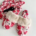 Victoria's Secret Shoes | New Victoria's Secret Faux Fur Floral Slipper & Lingerie Bag Medium 7/8 | Color: Pink/Red | Size: 7.5